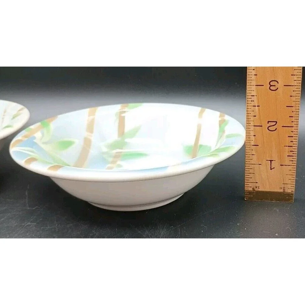 4 syracuse china bowls Airbrushed Bamboo USA 6